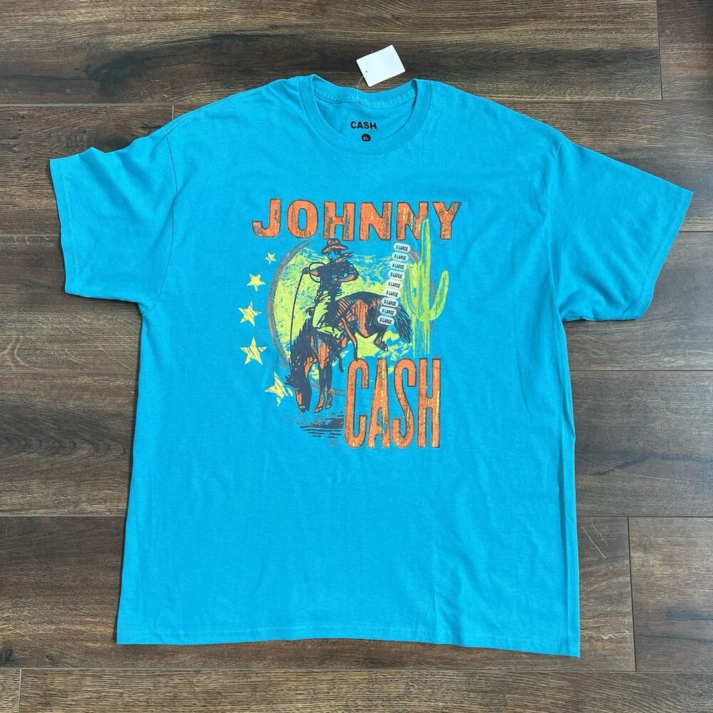 Vintage Style Johnny Cash Shirt Mens Size X-Large Western Country Music Tee XL
